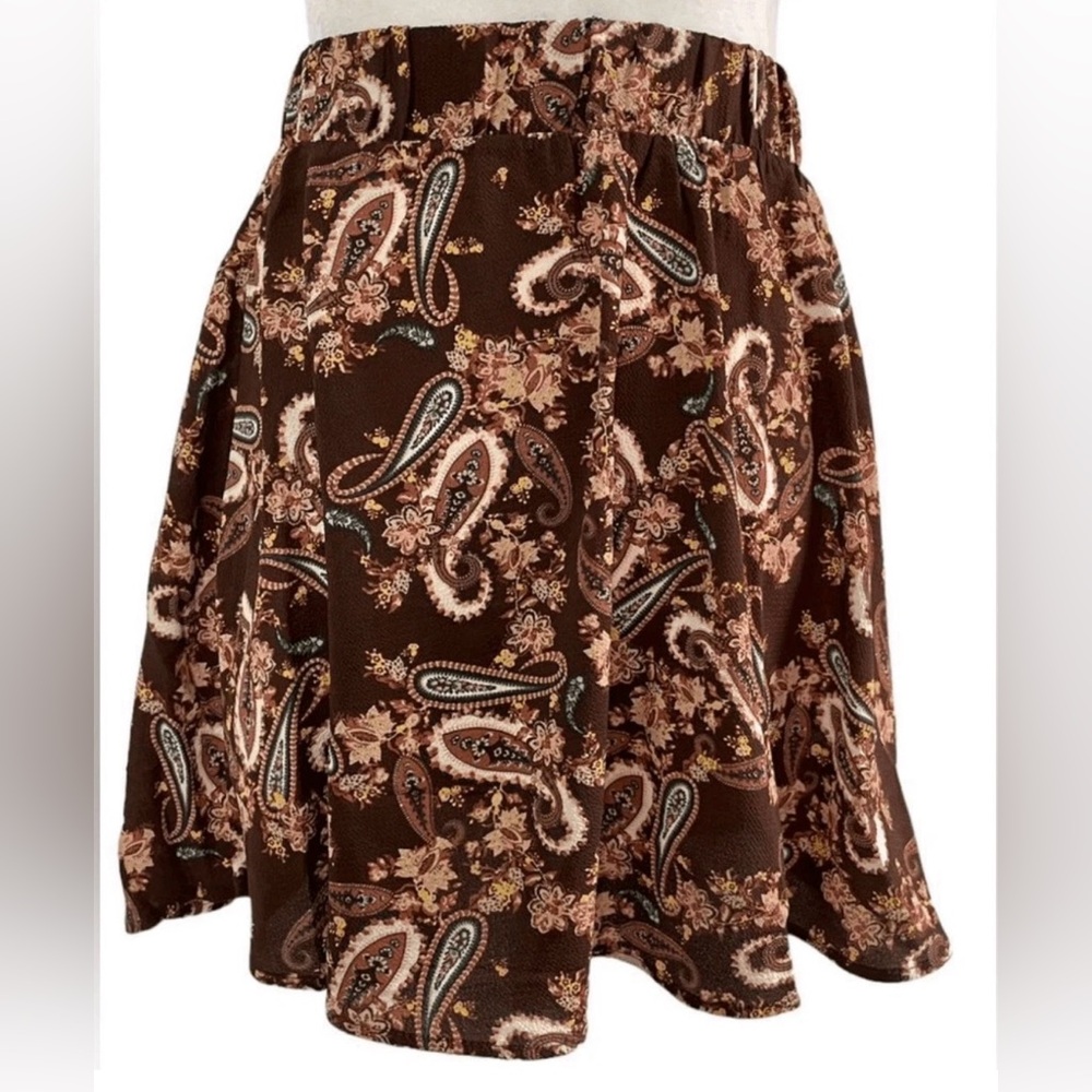 Vero Moda Brown Floral Paisley Mini Skirt